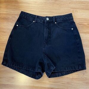 AFENDS seventy threes black denim shorts